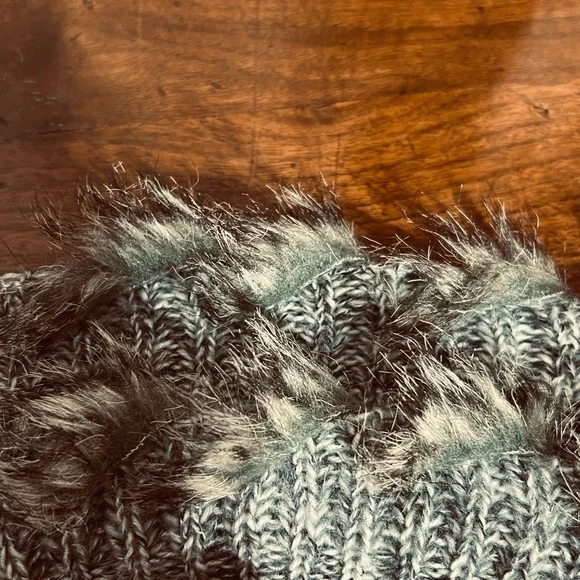 Midi Waterfall Gray Cardigan Faux Fur Laced Trim - Picture 7 of 14